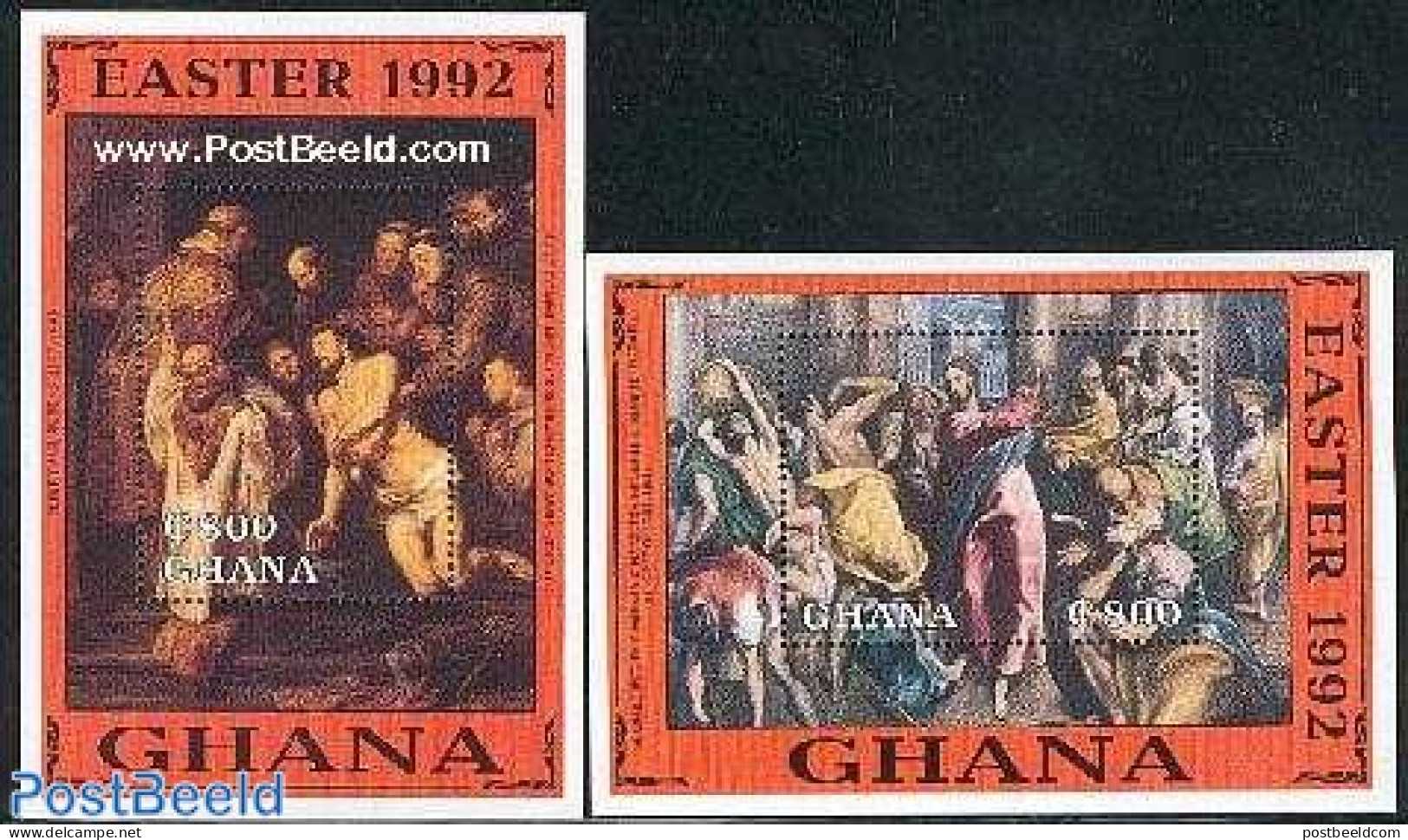 Ghana 1992 Easter, Paintings 2 S/s, Mint NH, Art - Paintings - Rubens - Sonstige & Ohne Zuordnung