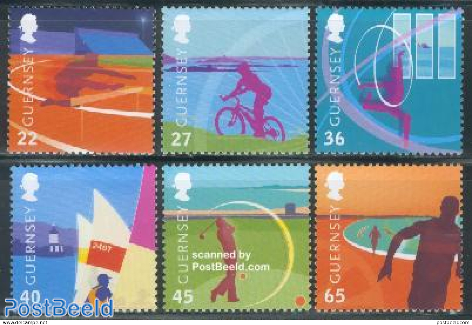 Guernsey 2003 Island Games 6v, Mint NH, Sport - Transport - Various - Athletics - Cycling - Golf - Sailing - Sport (ot.. - Atletiek