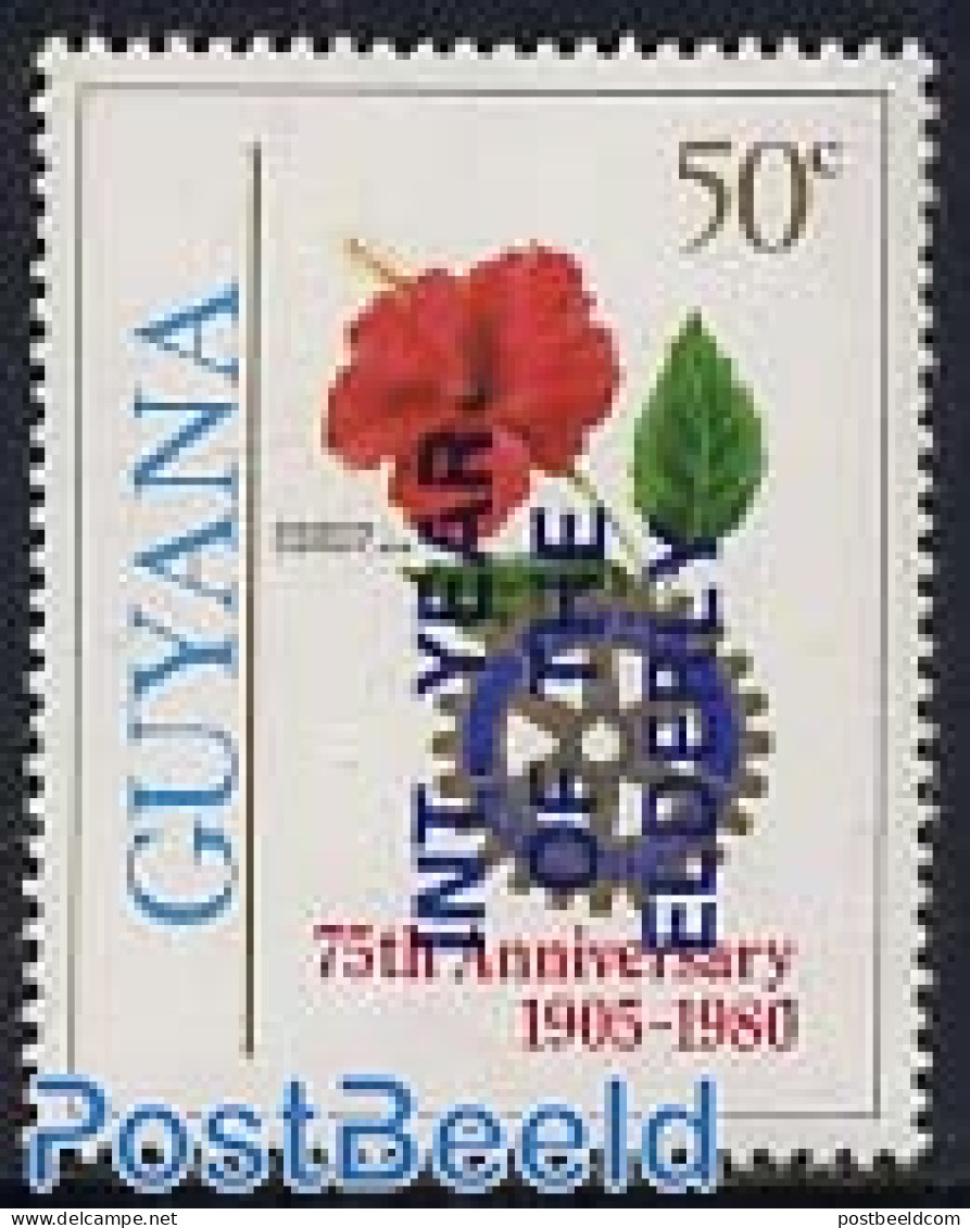 Guyana 1982 Int. Year Of Elderly 1v, Mint NH, Nature - Various - Flowers & Plants - Rotary - Rotary, Lions Club