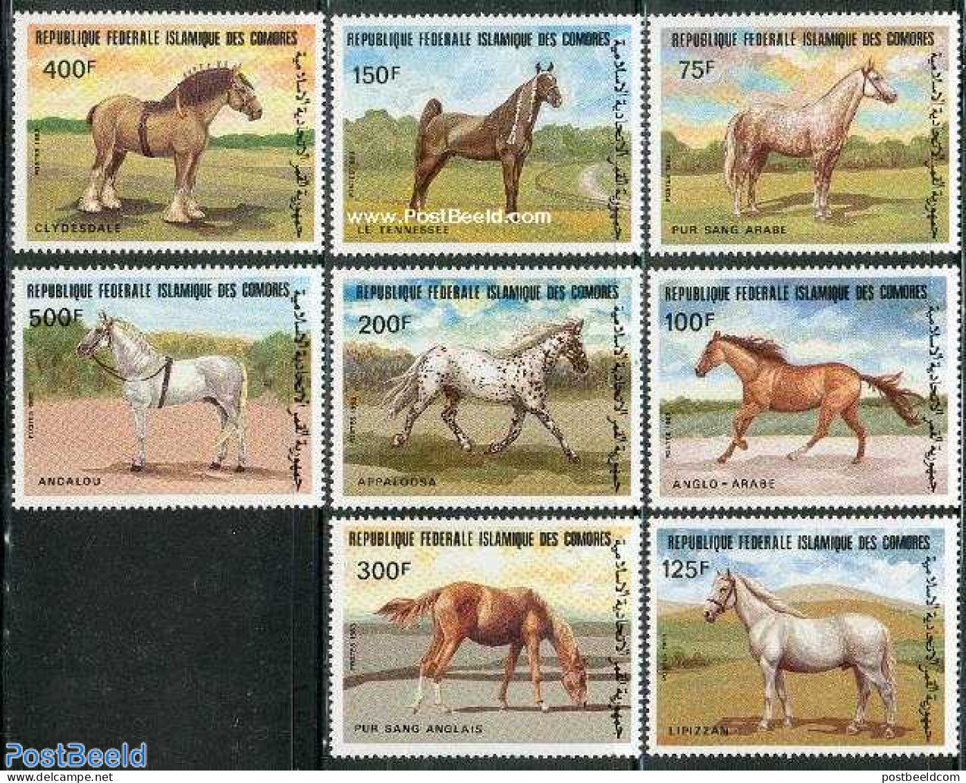 Comoros 1983 Horses 8v, Mint NH, Nature - Horses - Komoren (1975-...)