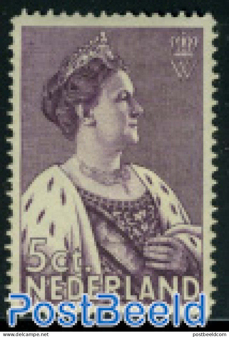 Netherlands 1934 5+4c, Queen Wilhelmina, Stamp Out Of Set, Unused (hinged), History - Kings & Queens (Royalty) - Ongebruikt