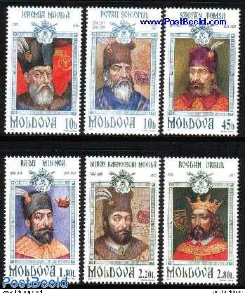 Moldova 1997 Ancient Rulers 6v, Mint NH, History - Kings & Queens (Royalty) - Familles Royales