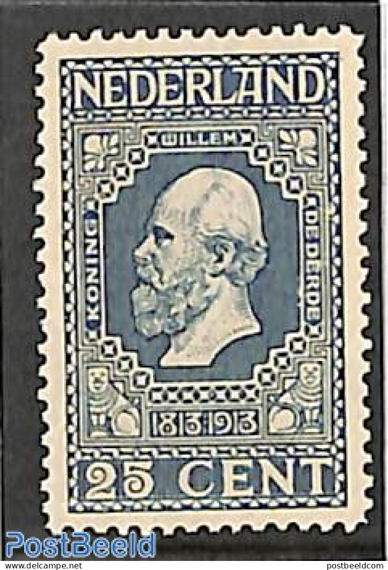 Netherlands 1913 25c, King Willem III, Mint NH, History - Kings & Queens (Royalty) - Neufs