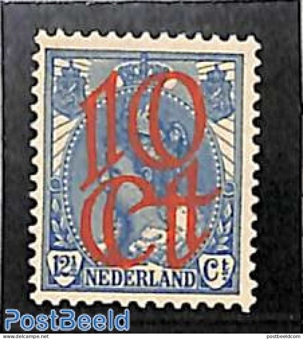 Netherlands 1923 10c @ 12.5c Blue, Stamp Out Of Set, Mint NH - Ungebraucht