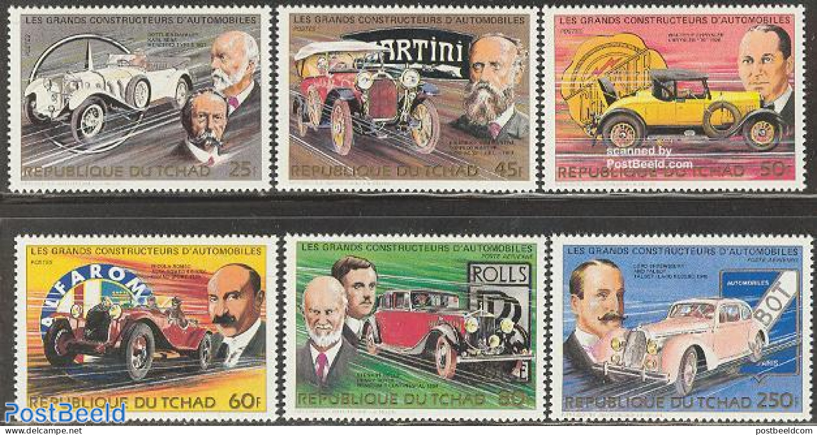 Chad 1983 Automobile Makers 6v, Mint NH, Sport - Transport - Autosports - Automobiles - Andere & Zonder Classificatie