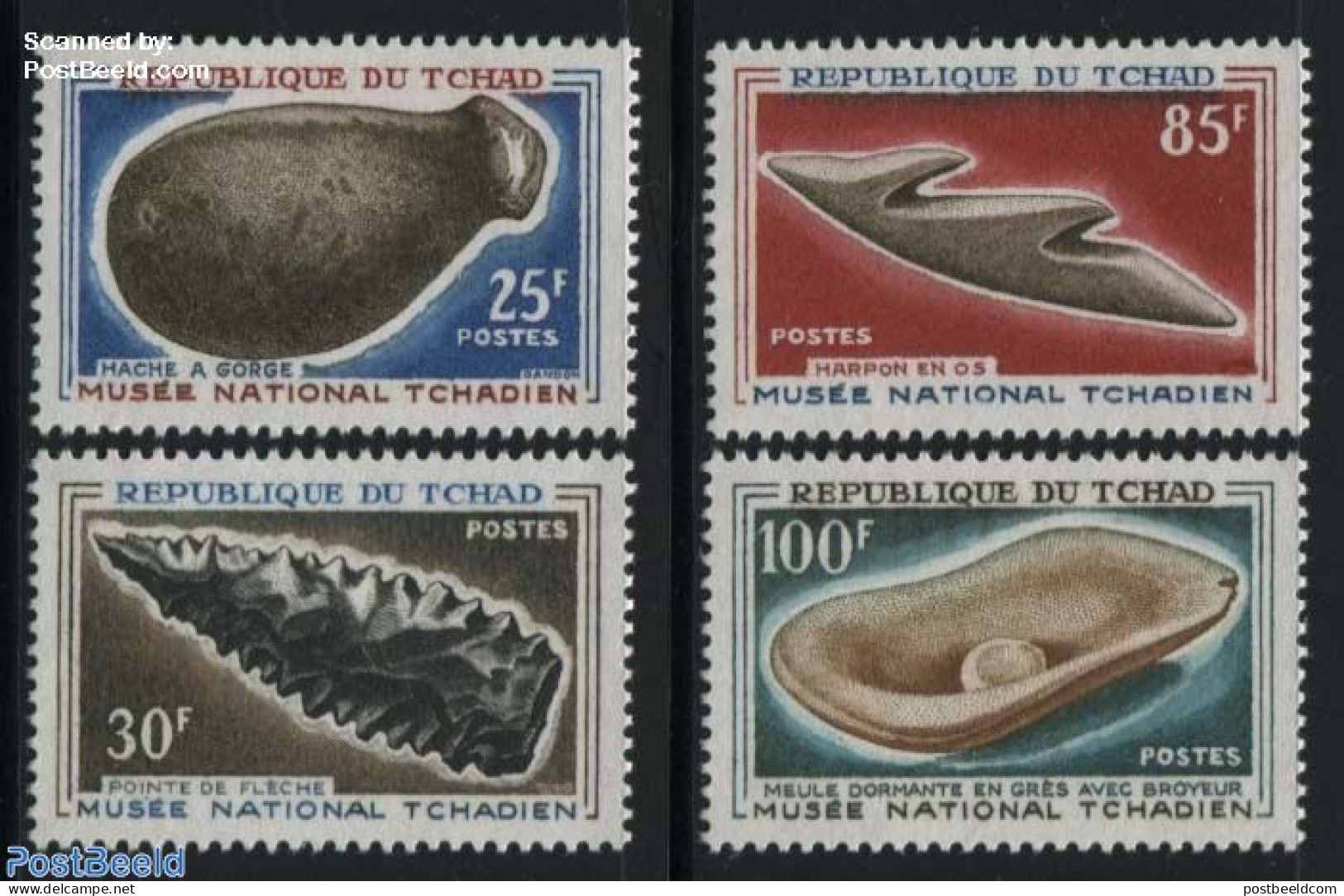 Chad 1966 Prehistoric Tools 4v, Mint NH, History - Archaeology - Autres & Non Classés
