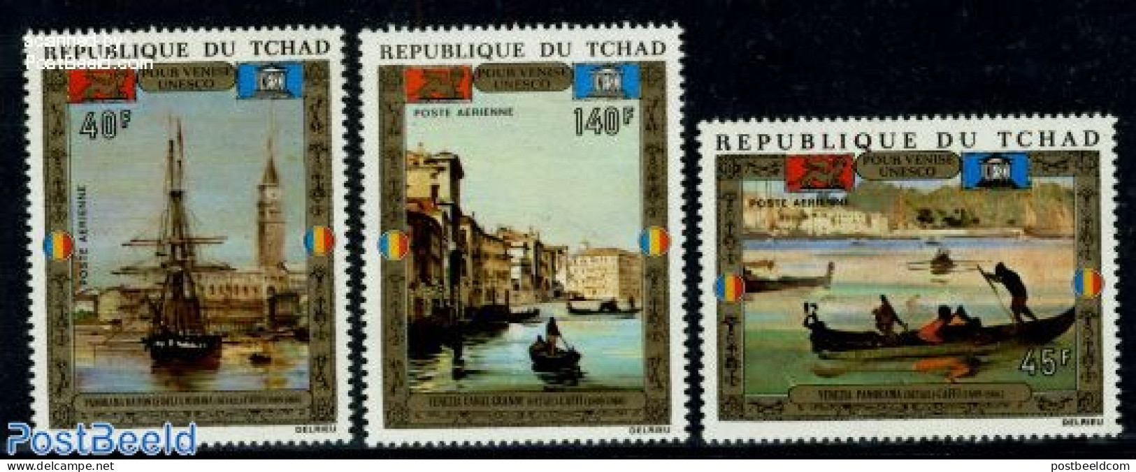 Chad 1972 UNESCO, Save Venice 3v, Mint NH, History - Transport - Unesco - Ships And Boats - Art - Paintings - Sonstige & Ohne Zuordnung