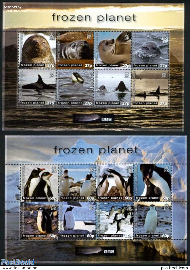 British Antarctica 2011 Frozen Planet 16v (2 M/s), Mint NH, Nature - Science - Animals (others & Mixed) - Penguins - S.. - Altri & Non Classificati