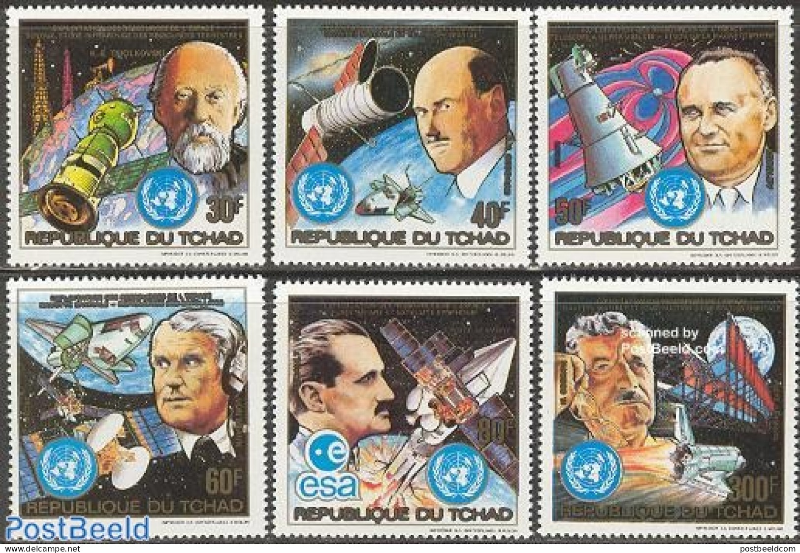 Chad 1983 Space Exploration 6v, Mint NH, Transport - Space Exploration - Sonstige & Ohne Zuordnung