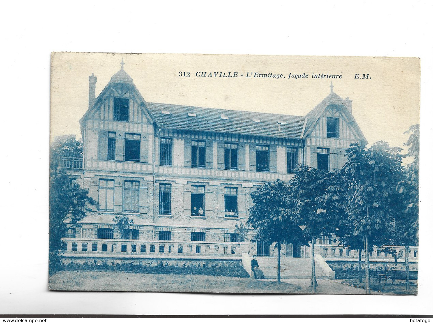 CPA DPT 92 CHAVILLE , L ERMITAGE, FACADE INTERIEURE En 1929! (voir Timbres) - Chaville