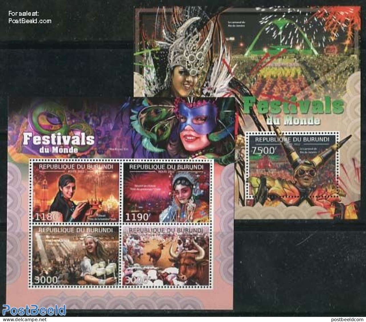 Burundi 2012 World Festivals 2 S/s, Mint NH, History - Nature - Various - Germans - Cattle - Folklore - Art - Fireworks - Sonstige & Ohne Zuordnung