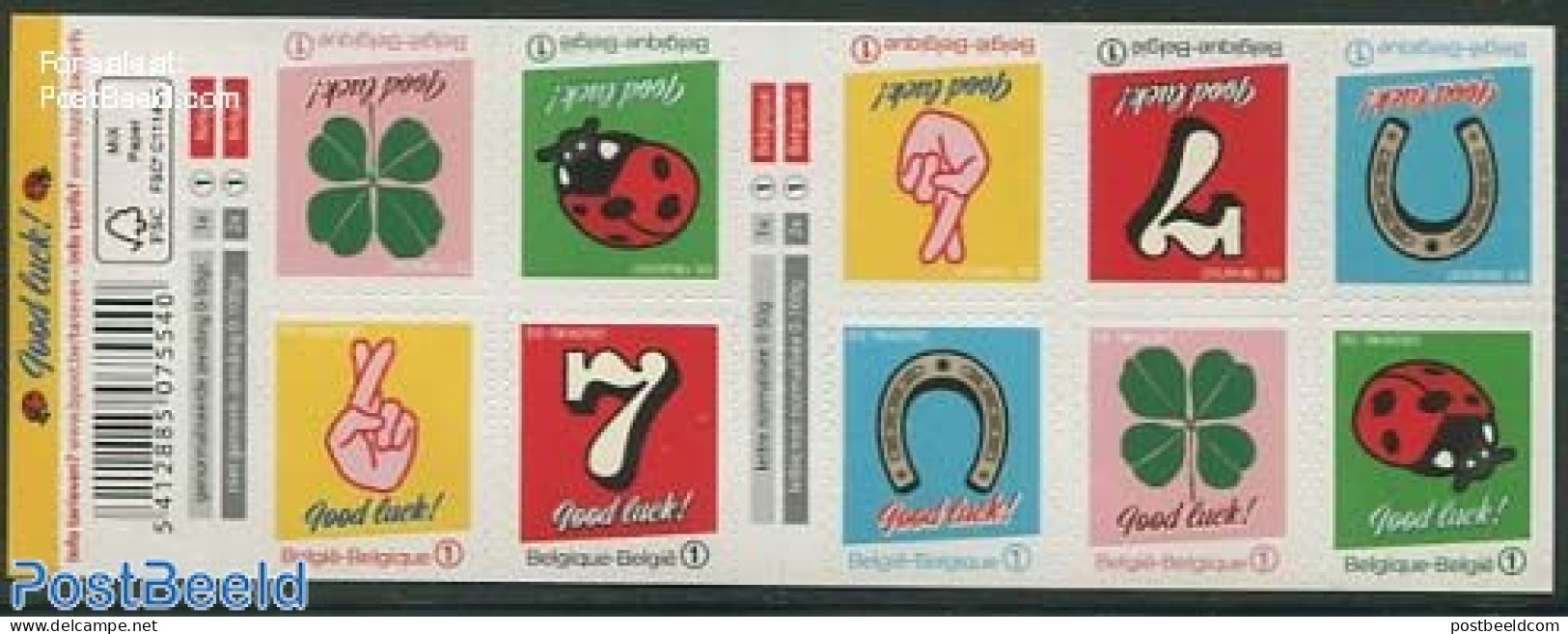 Belgium 2013 Good Luck Foil Booklet, Mint NH, Nature - Insects - Stamp Booklets - Unused Stamps