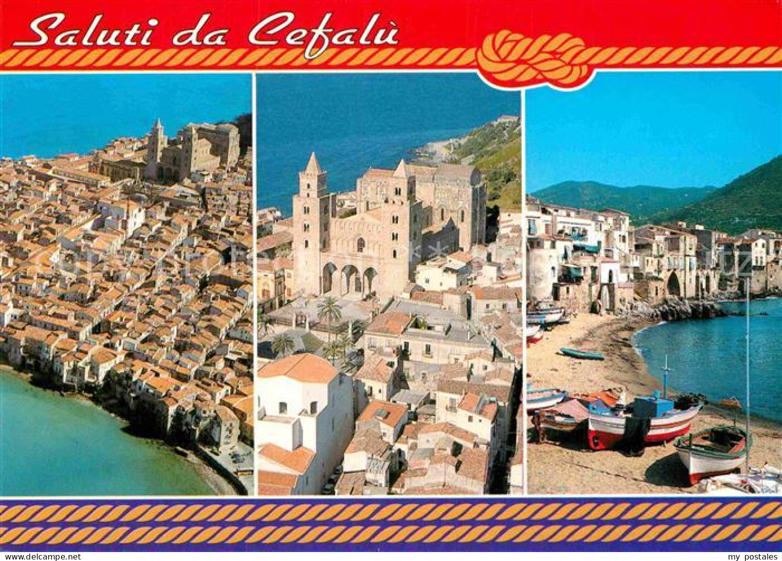 72903362 Cefalu Fliegeraufnahme Altstadt Bucht Palermo - Andere & Zonder Classificatie