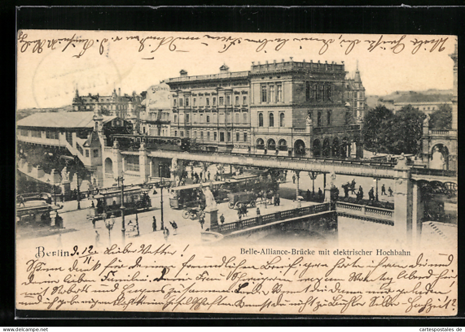 AK Berlin-Kreuzberg, Belle-Alliance-Brücke Mit Electrischer Hochbahn  - Kreuzberg