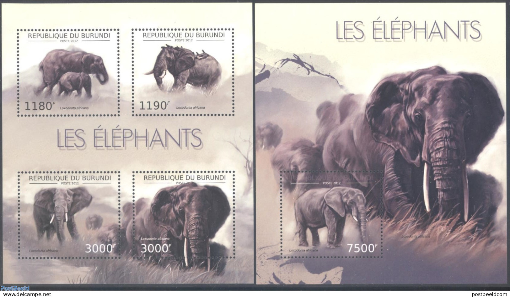Burundi 2012 Elephants 2 S/s, Mint NH, Nature - Elephants - Andere & Zonder Classificatie