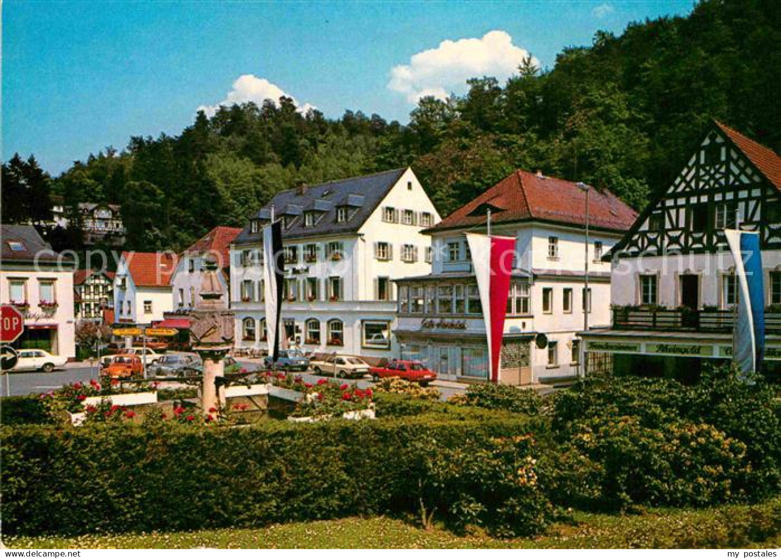 72902947 Bad Berneck Marktplatz Fahnen Escherlich - Altri & Non Classificati