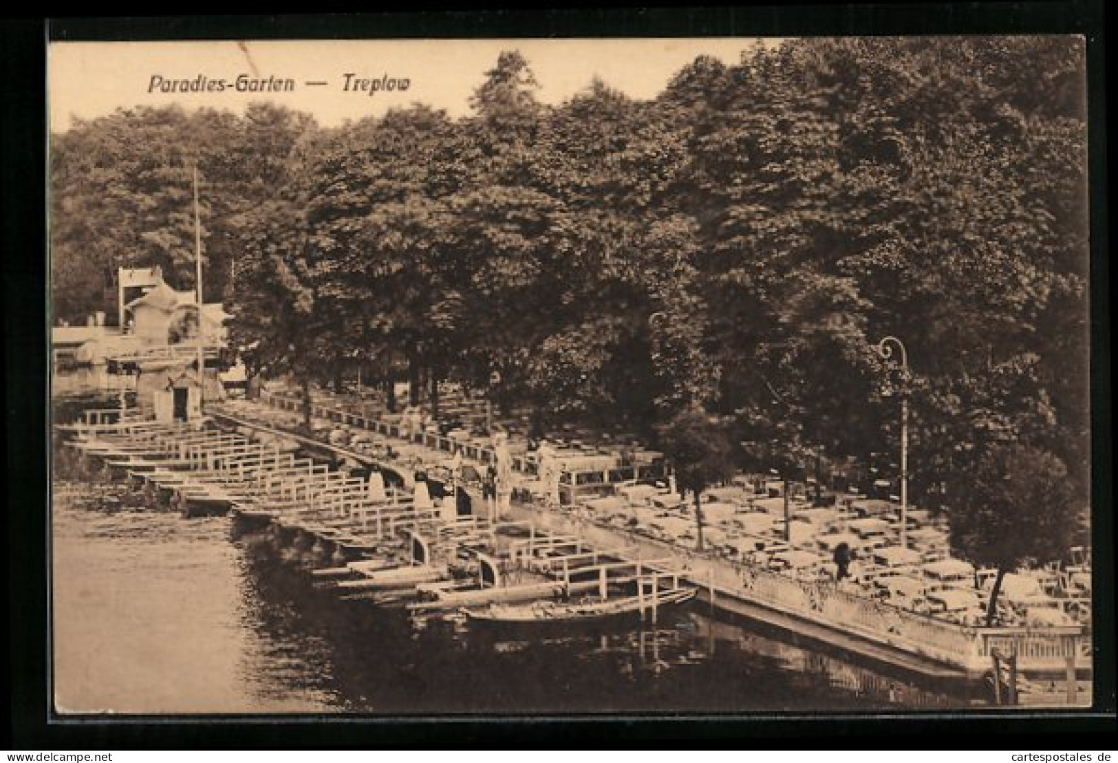 AK Berlin-Treptow, Gasthaus Paradies-Garten, Mit Booten  - Treptow