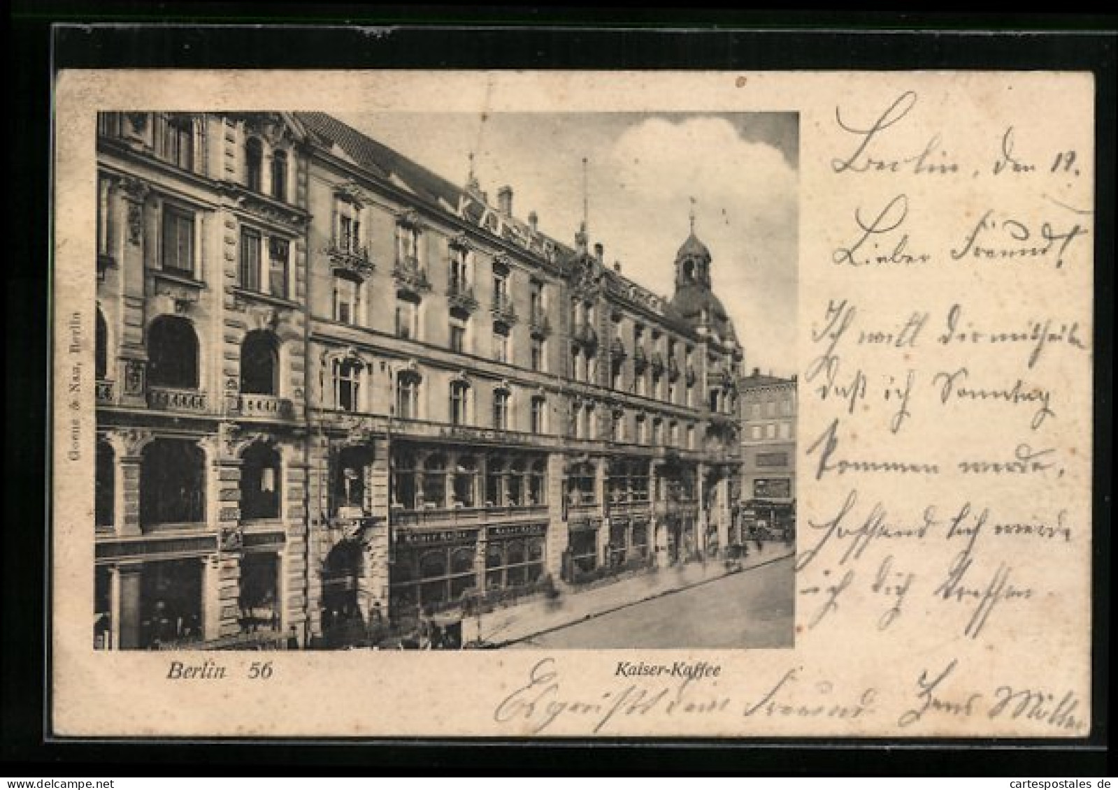 AK Berlin, Gasthaus Kaiser-Kaffee Mit Friedrichstrasse Aus Der Vogelschau  - Mitte