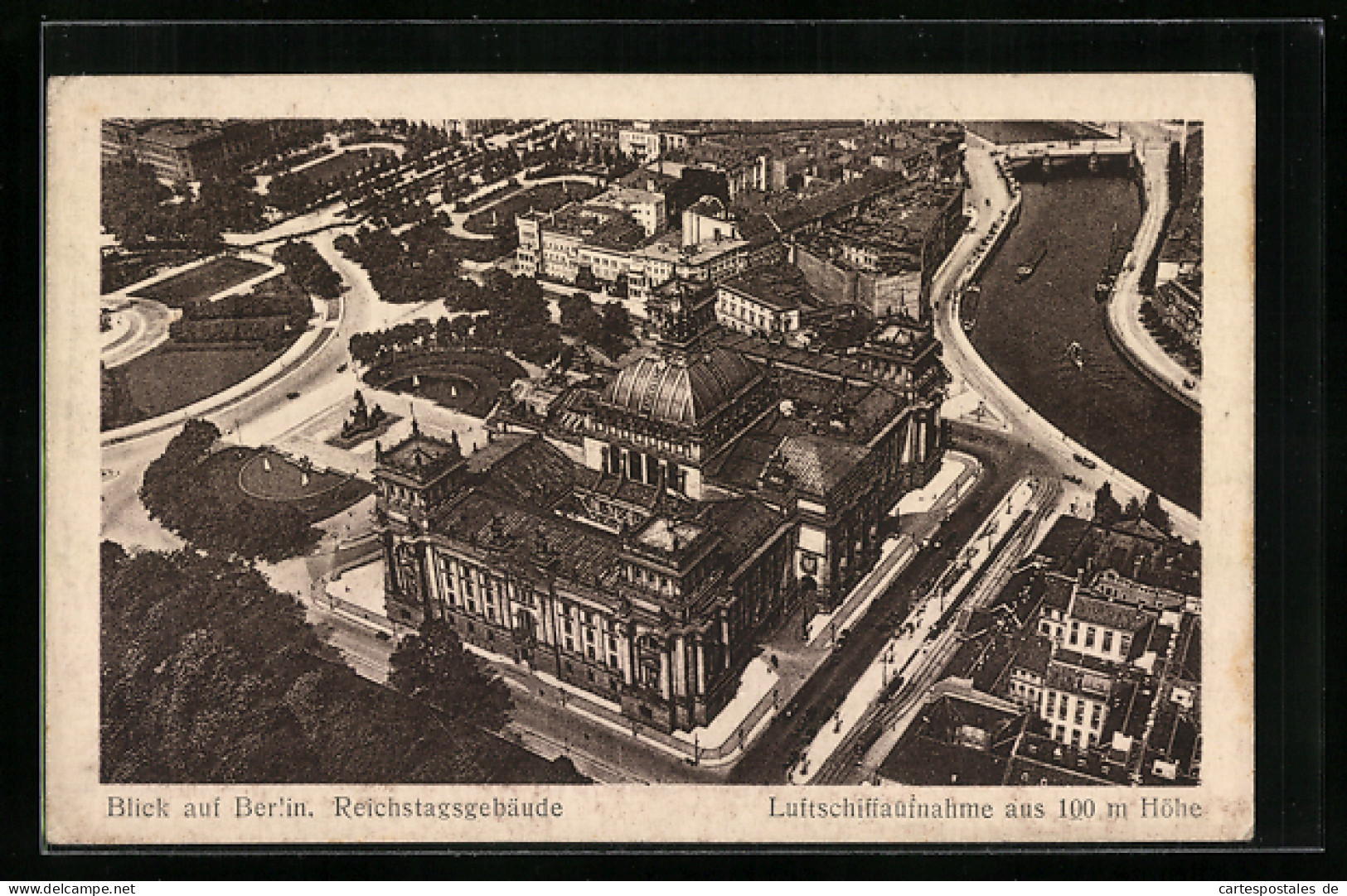 AK Berlin-Tiergarten, Reichstagsgebäude Vom Luftschiff Aus, Fliegeraufnahme  - Dierentuin