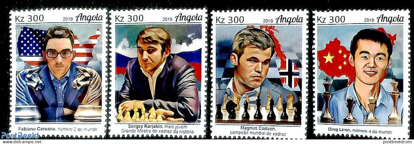 Angola 2019 World Chess Championship 4v, Mint NH, Sport - Chess - Schach