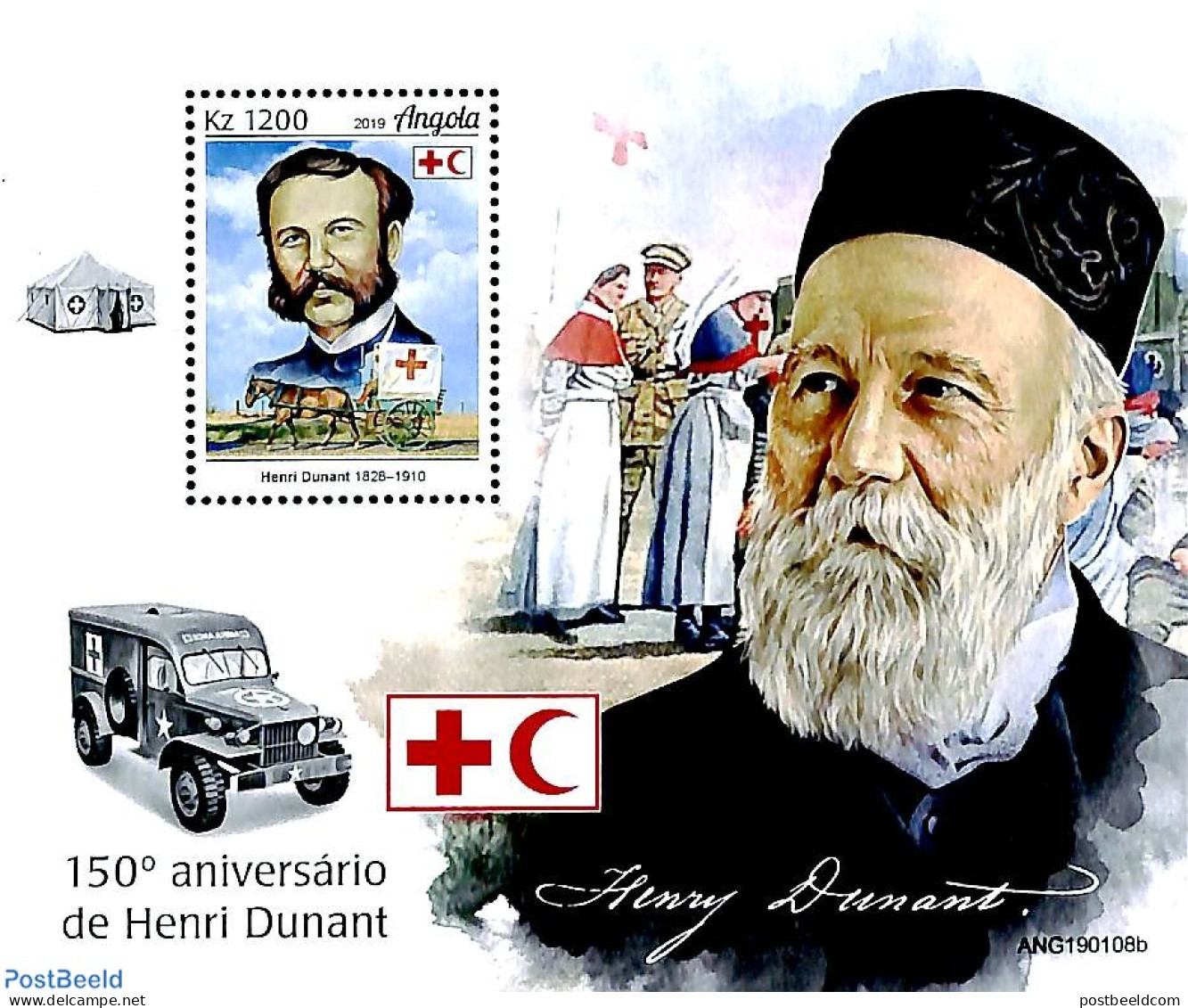 Angola 2019 Henri Dunant S/s, Mint NH, Health - Red Cross - Rode Kruis