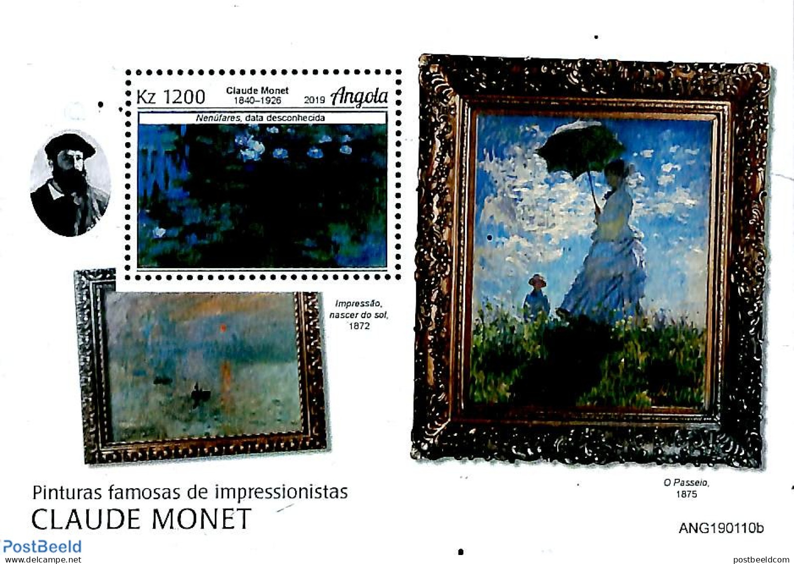 Angola 2019 Impressionism S/s, Mint NH, Art - Modern Art (1850-present) - Paintings - Angola