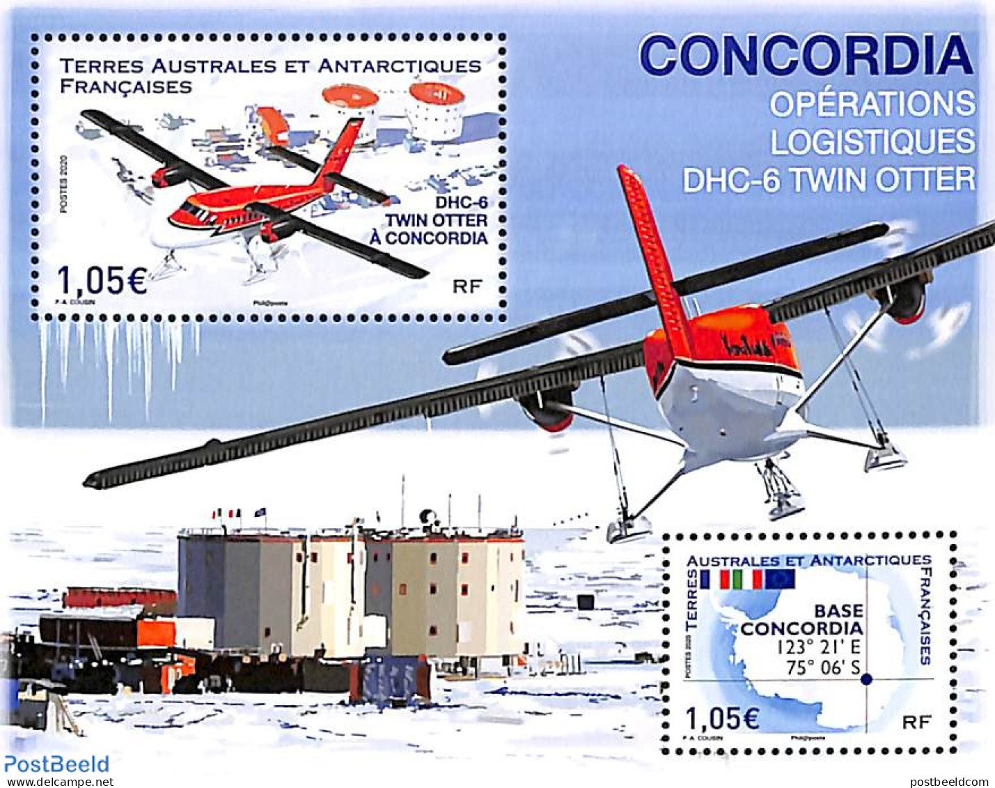 French Antarctic Territory 2020 Concordia Base S/s, Mint NH, Science - Transport - Various - The Arctic & Antarctica -.. - Nuovi