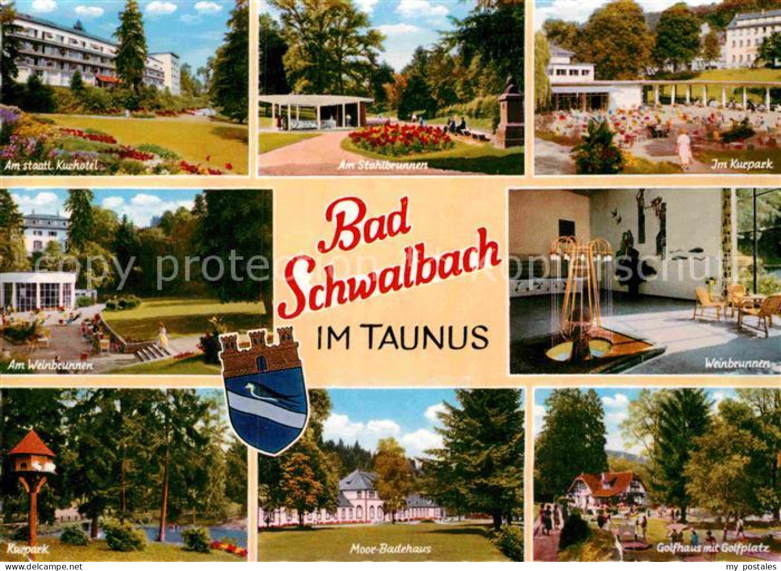 72902744 Bad Schwalbach Kurhotel Weinbrunnen Kurpark Badehaus Golfplatz Stahlbru - Bad Schwalbach