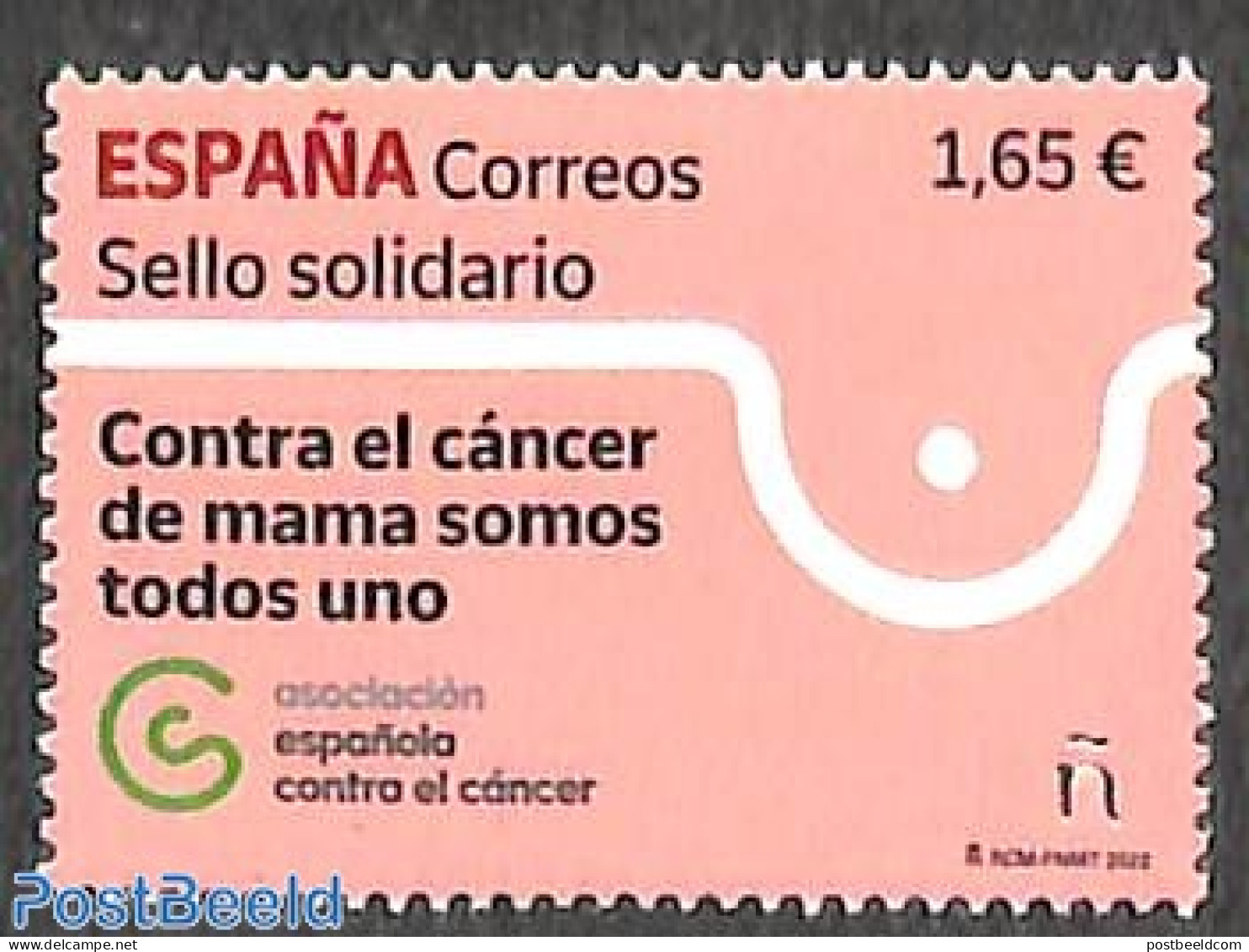 Spain 2022 Anti Breastcancer 1v, Mint NH, Health - Health - Nuovi