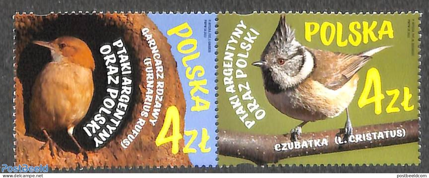 Poland 2022 Birds 2v, Joint Issue With Argentina 2v [:], Mint NH, Nature - Various - Birds - Joint Issues - Ungebraucht