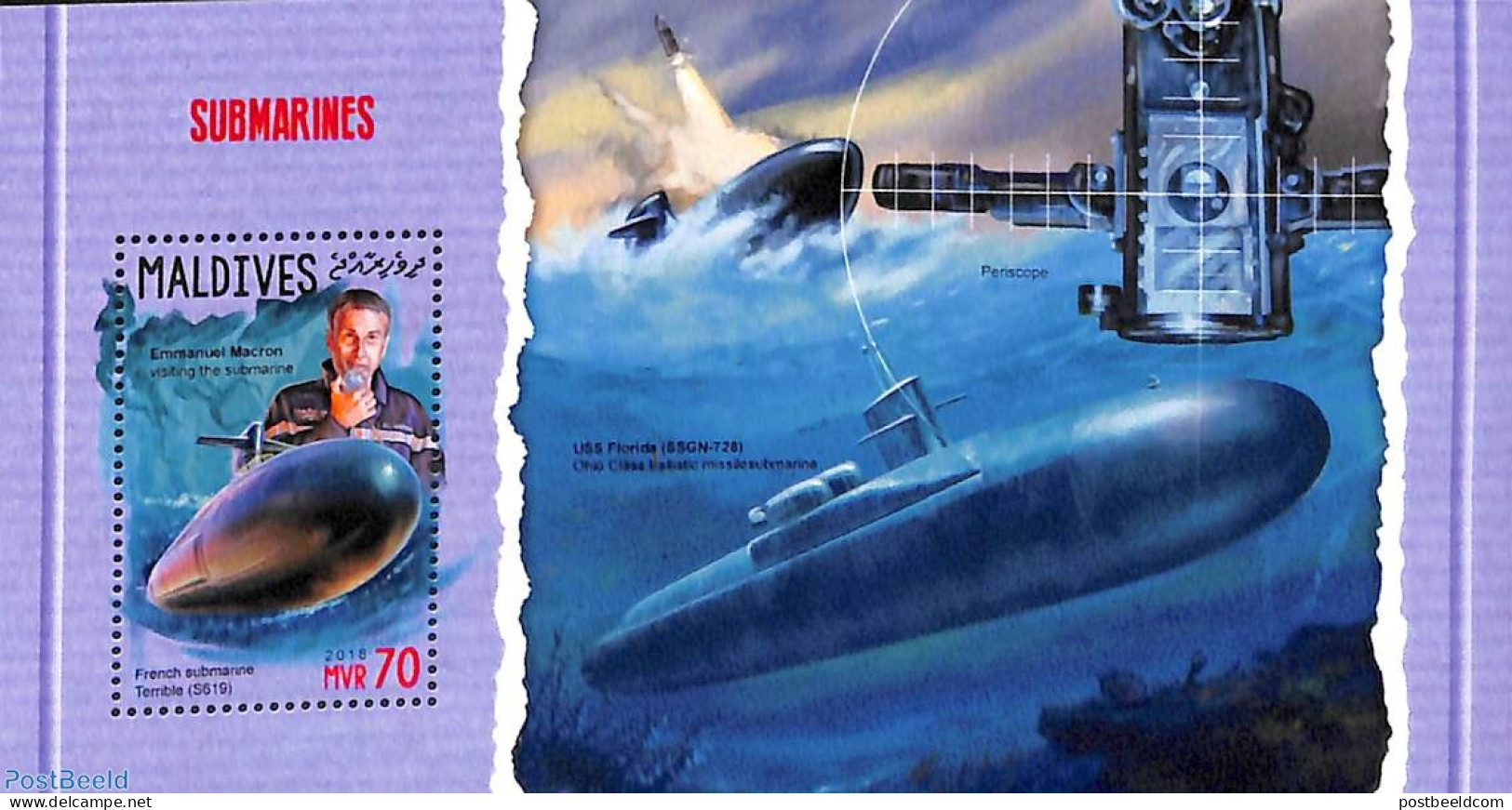 Maldives 2018 Submarines S/s, Mint NH, Transport - Ships And Boats - Boten