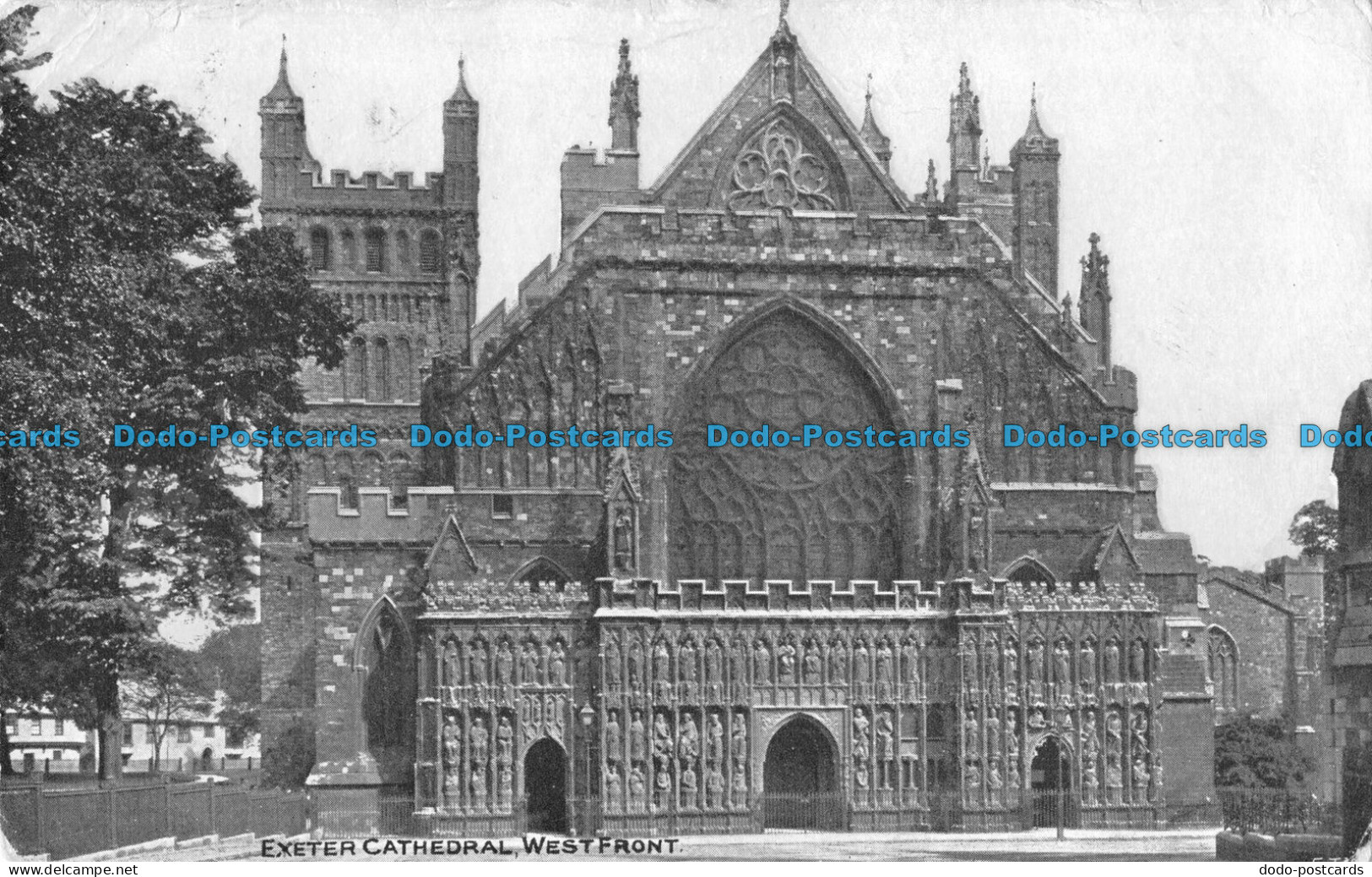 R092312 Exeter Cathedral. West Front. 1904 - Monde