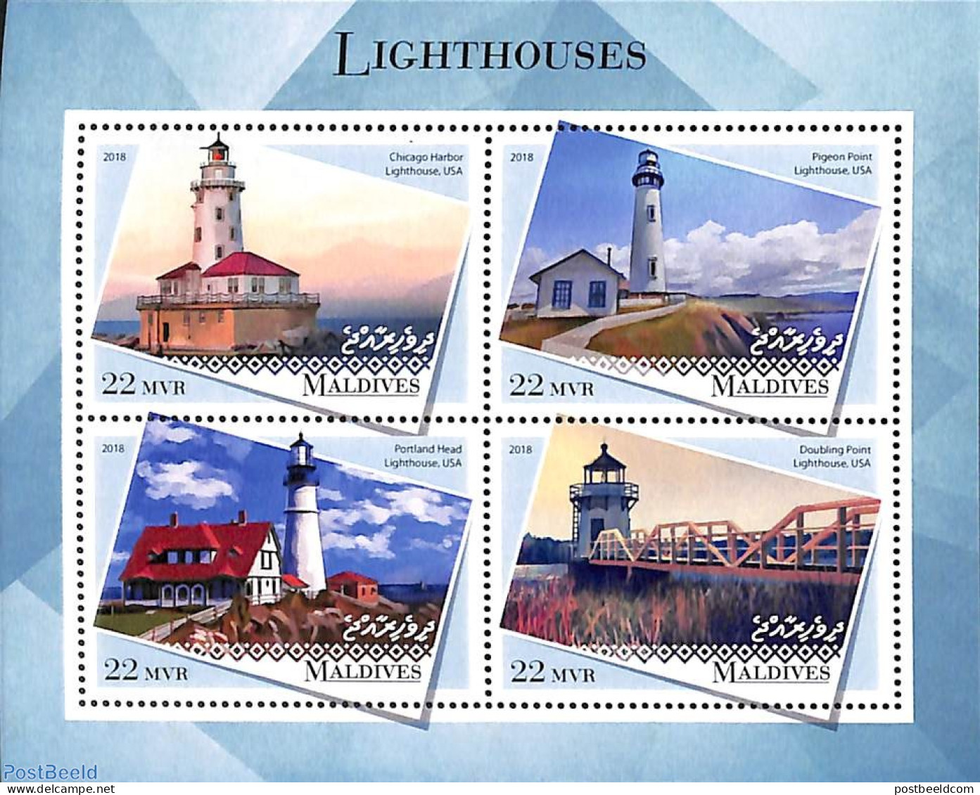 Maldives 2018 Lighthouses 4v M/s, Mint NH, Various - Lighthouses & Safety At Sea - Vuurtorens
