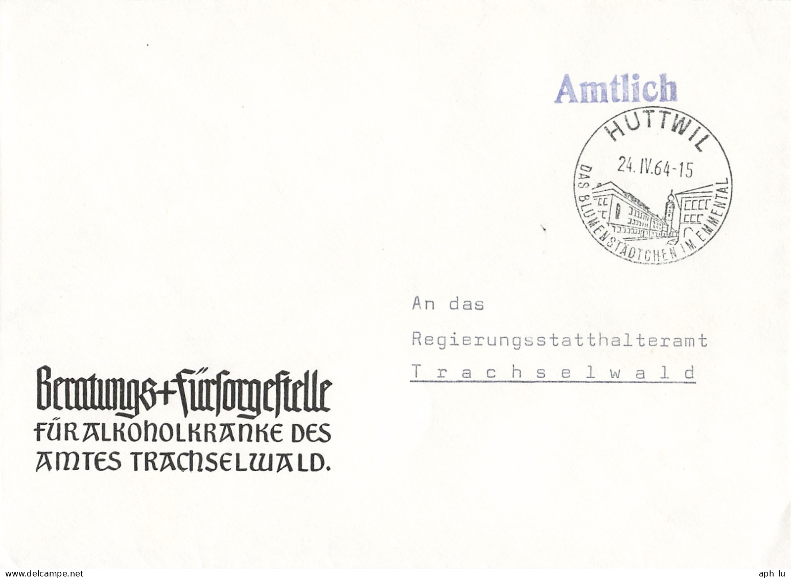 Beleg, K-Stempel Huttwil (ad4139) - Postmark Collection