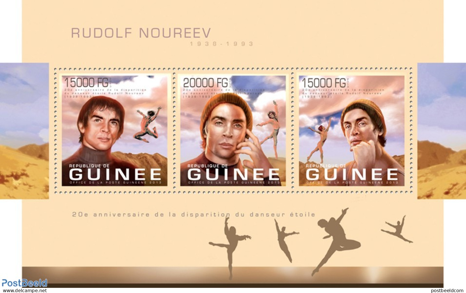 Guinea, Republic 2013 Ballet Dancer Rudolf Nureyev, Mint NH, Performance Art - Dance & Ballet - Dance