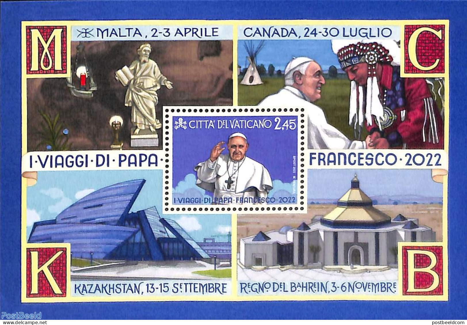 Vatican 2023 Pope's Travels S/s, Mint NH, Religion - Pope - Ungebraucht