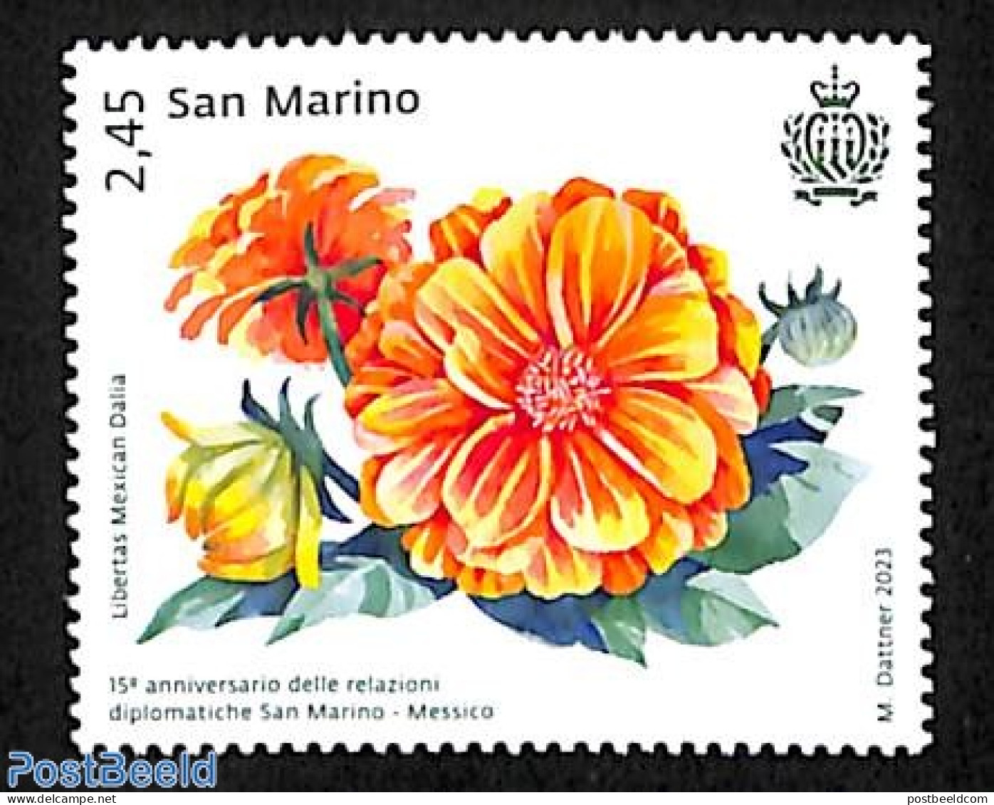 San Marino 2023 Diplomatic Relations With Mexico  1v, Mint NH, Nature - Flowers & Plants - Unused Stamps