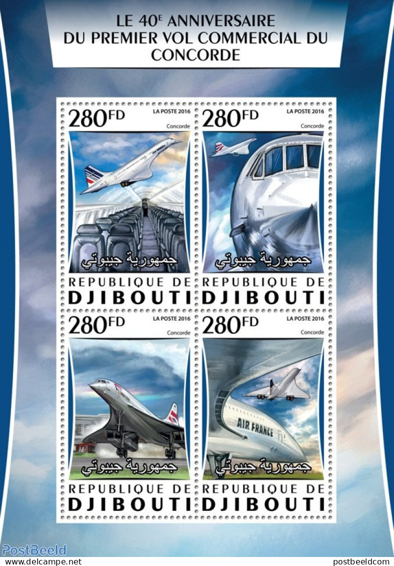 Djibouti 2016 Concorde, Mint NH, Transport - Concorde - Aircraft & Aviation - Concorde