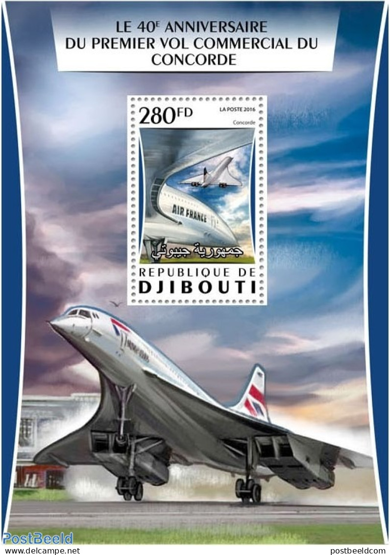 Djibouti 2016 Concorde, Mint NH, Transport - Concorde - Aircraft & Aviation - Concorde