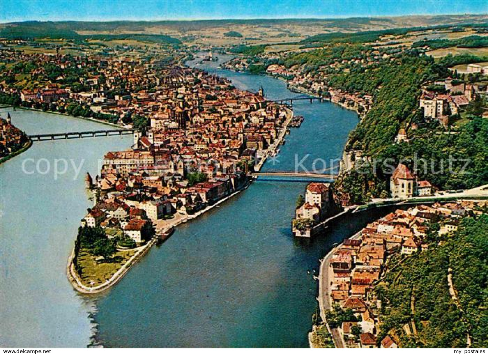72902580 Passau Dreifluessestadt Historische Stadtaufnahme Anno 1960 Fliegeraufn - Passau