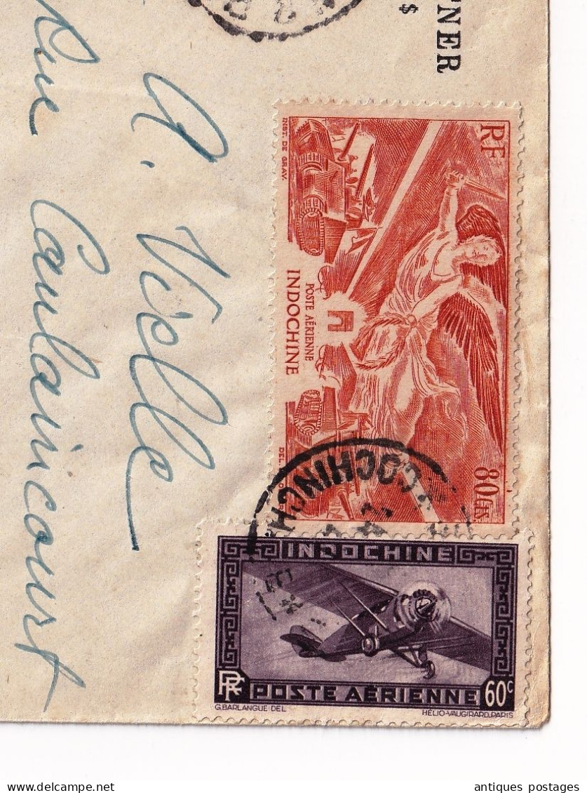 Lettre 1947 Indochine Saigon Reitmann Poulet Zeltner Poste Aérienne Timbres Poste Aérienne Viêt Nam Cochinchine - Luftpost