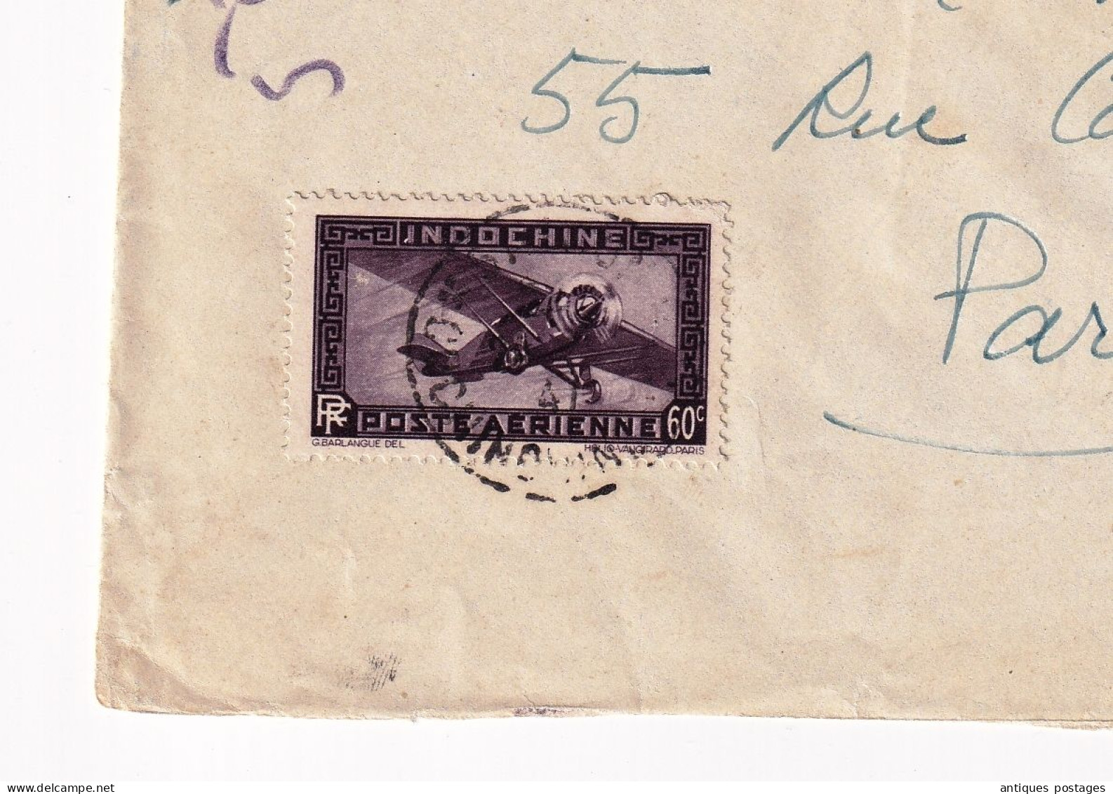 Lettre 1947 Indochine Saigon Reitmann Poulet Zeltner Poste Aérienne Timbres Poste Aérienne Viêt Nam Cochinchine - Luftpost