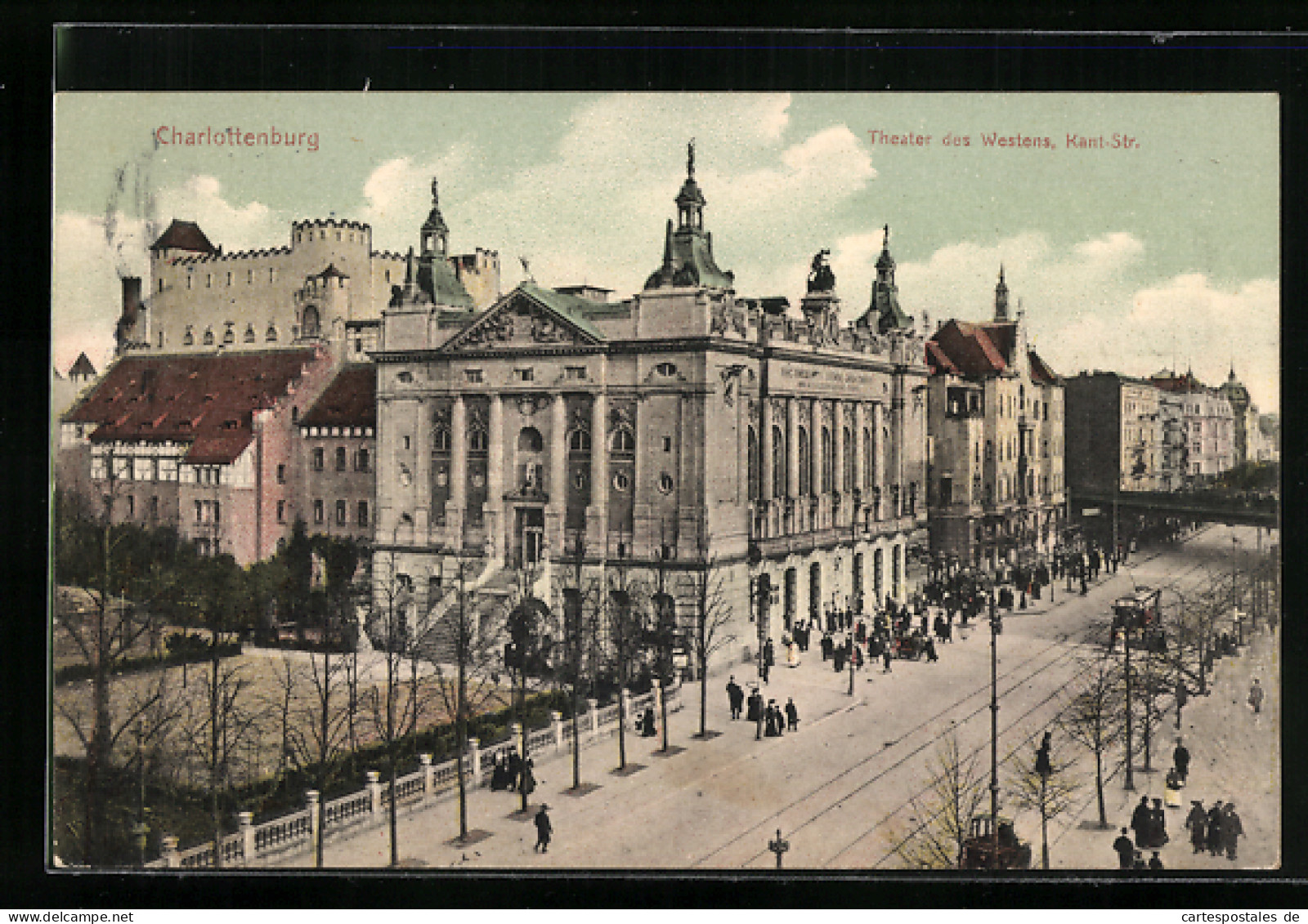 AK Berlin-Charlottenburg, Theater Des Westens Und Kant-Strasse Aus Der Vogelschau  - Theater