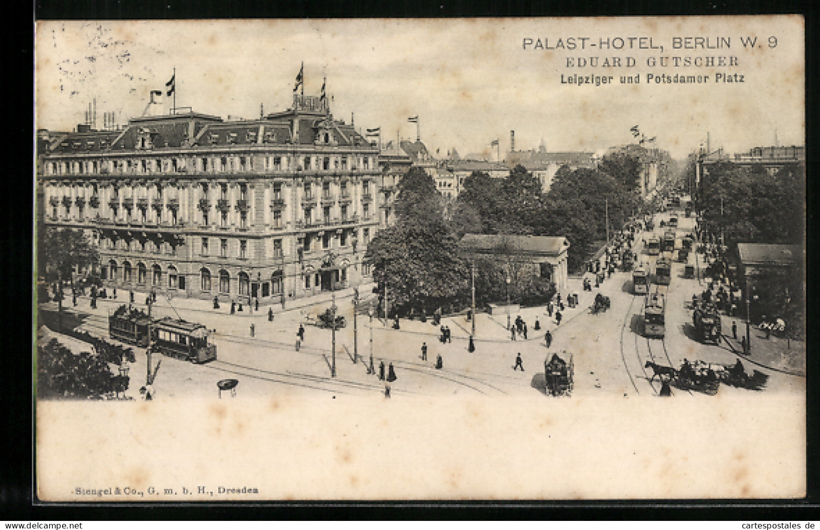 AK Berlin-Tiergarten, Leipziger Und Potsdamer Platz Mit Palast-Hotel Und Strassenbahn  - Tiergarten