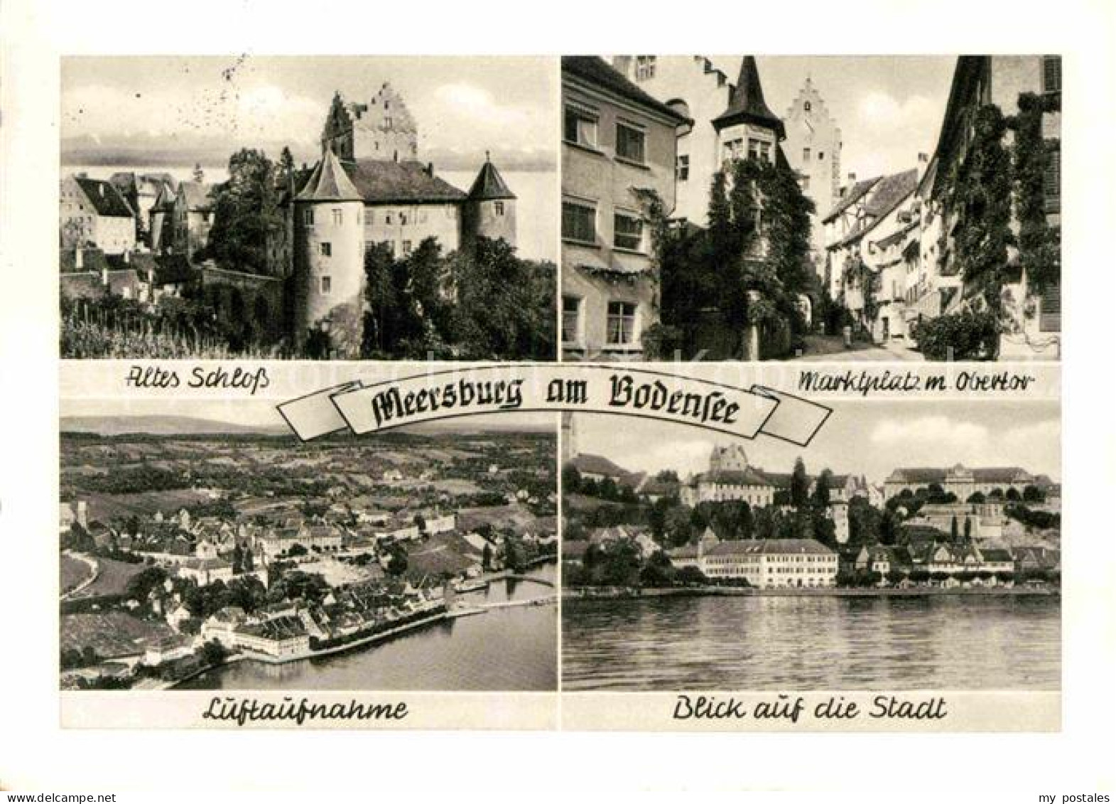 72901398 Meersburg Bodensee Marktplatz Obertor Altes Schloss Fliegeraufnahme Mee - Meersburg