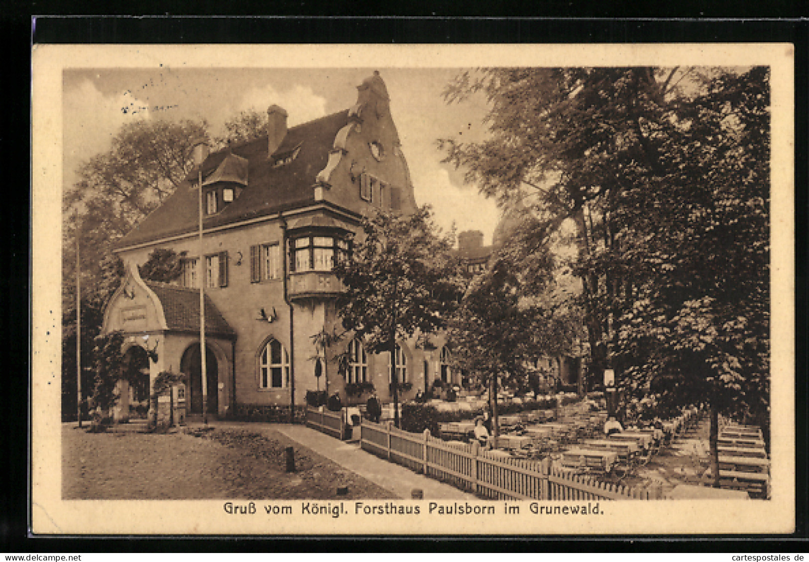 AK Berlin-Grunewald, Königliches Forsthaus Paulsborn  - Jagd