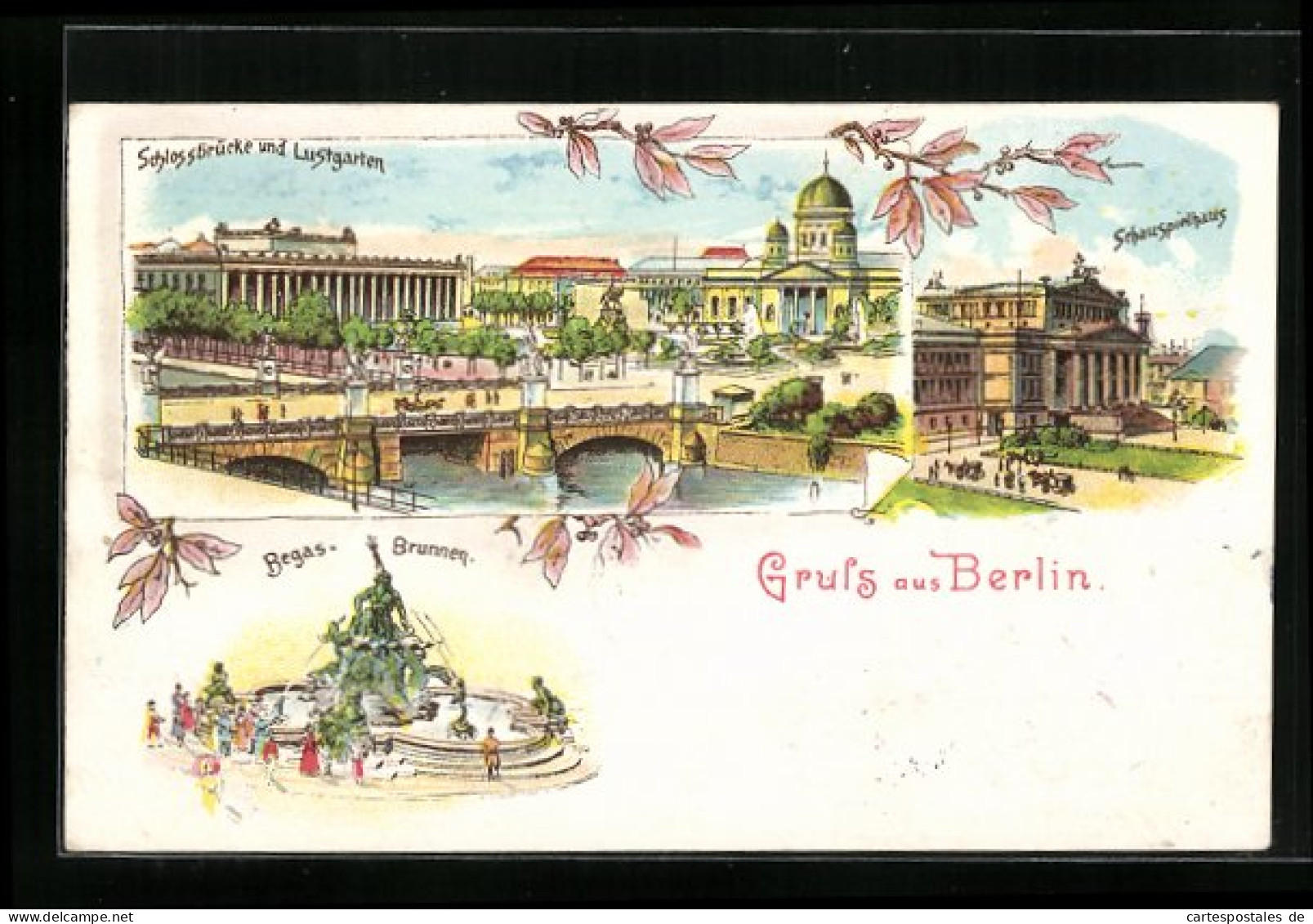 AK Berlin, Schauspielhaus, Schlossbrücke Und Lustgarten, Begas-Brunnen  - Mitte