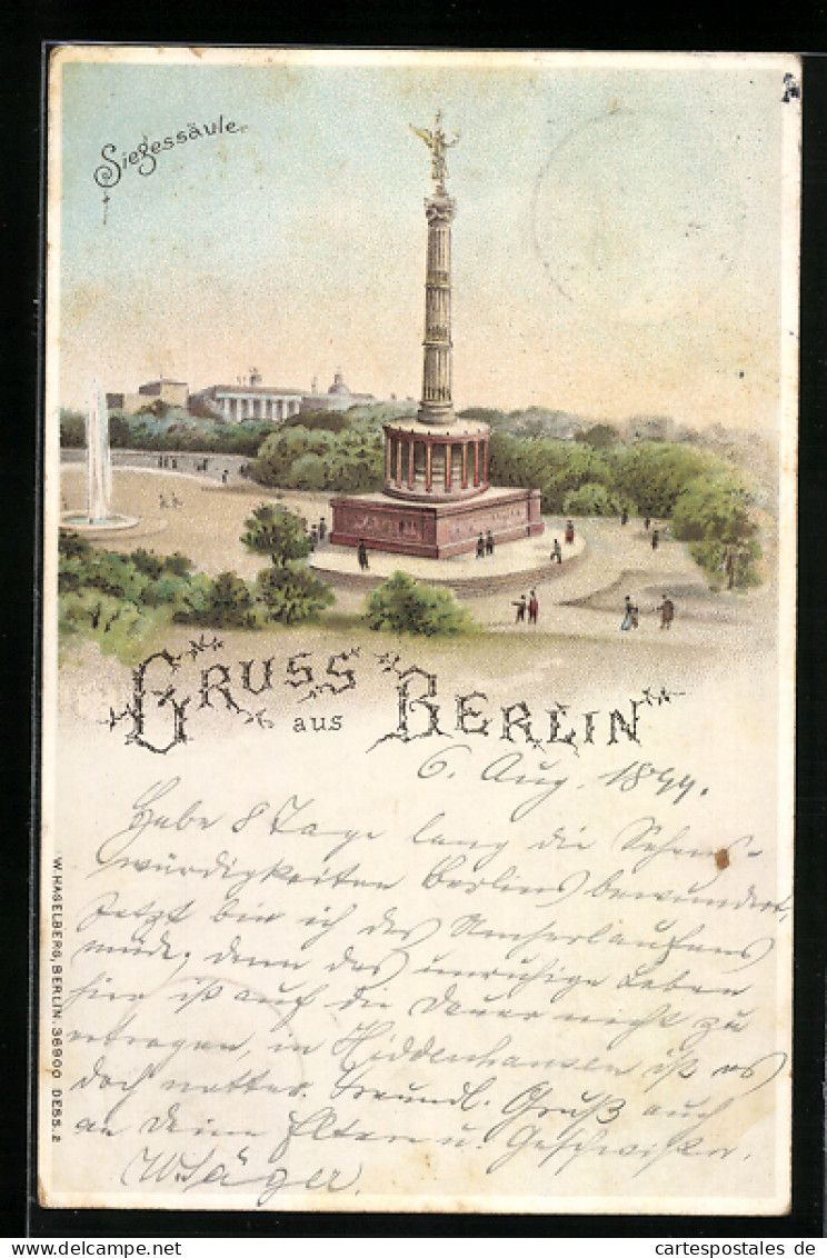 AK Berlin-Tiergarten, Blick Auf Siegessäule  - Dierentuin