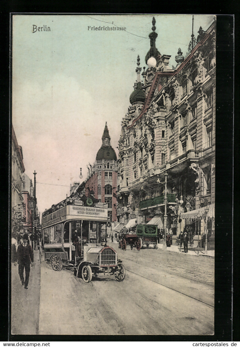 AK Berlin, Friedrichstrasse Mit Omnibus Richtung Hallesches Tor  - Mitte