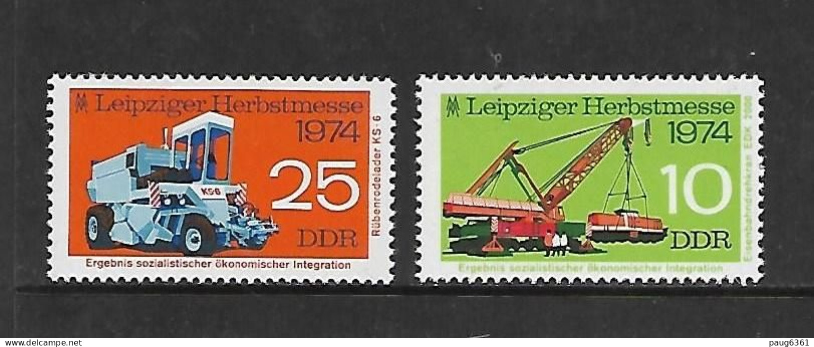 ALLEMAGNE-RDA 1974 FOIRE DE LEIPZIG  YVERT N°1655/1656 NEUF MNH** - Fabriken Und Industrien